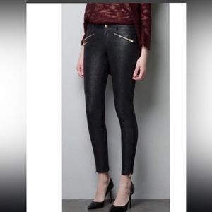 Zara Faux Snakeskin Leather Pants Sz 6